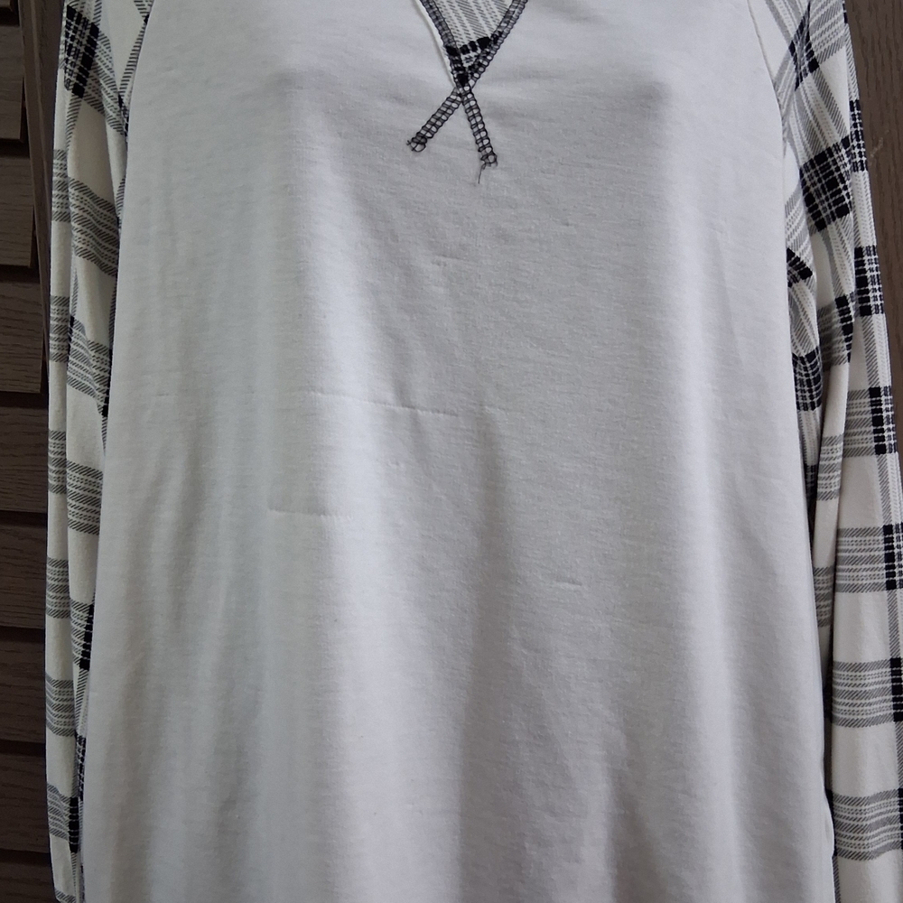 Plaid Sleeve Womens Shirt